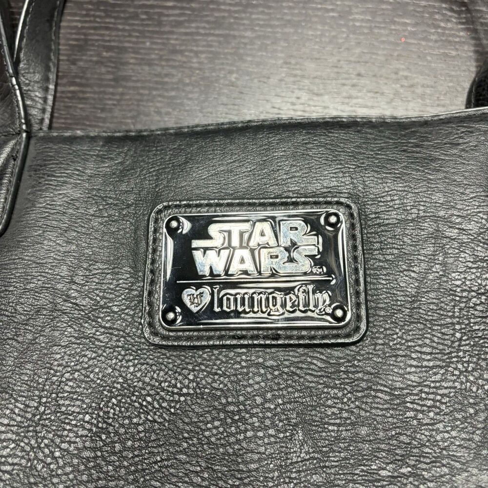 Loungefly Disney Star Wars A New Hope Tote Bag Faux Leather Black Quilted RARE - Picture 6 of 14